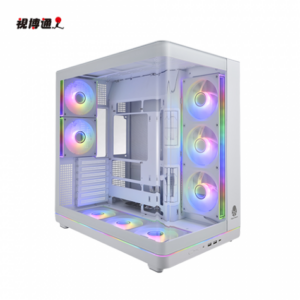 視博通 SAC449 白 海景機殼 (ATX/Type-C 20Gbps/內建ARGB風扇側3+後2+下3/支援背插主板/270度曲面玻璃/顯卡430mm/塔散165mm)