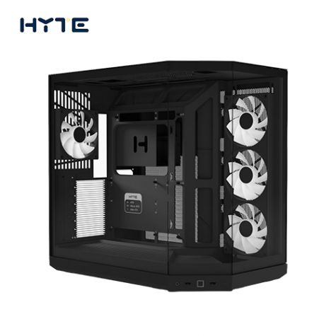 HYTE Y50 RGB 黑 全景玻璃機殼 (E-ATX/Type-C/內建ARGB風扇側3+後1/支援背插主板(限ATX)/三面全景玻璃/顯卡360mm/塔散160mm)