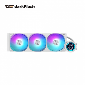 darkFlash DN360D V1.5 冰旋峰 白 (360mm/2.1″高彩液晶水冷頭/ARGB燈光/預裝風扇/一體式風扇/五年保固)