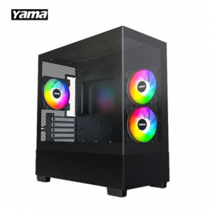 YAMA 雅瑪 攀登者 玻璃透側機殼 (M-ATX/內建RGB風扇側2後1/顯卡400mm/塔散170mm/支援360水冷)