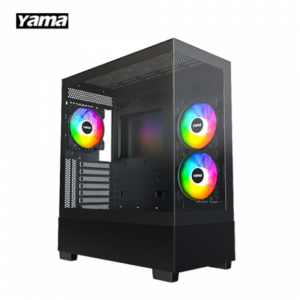 YAMA 雅瑪 新航道 玻璃透側機殼 (ATX/內建RGB風扇側2後1/顯卡400mm/塔散170mm/支援360水冷)